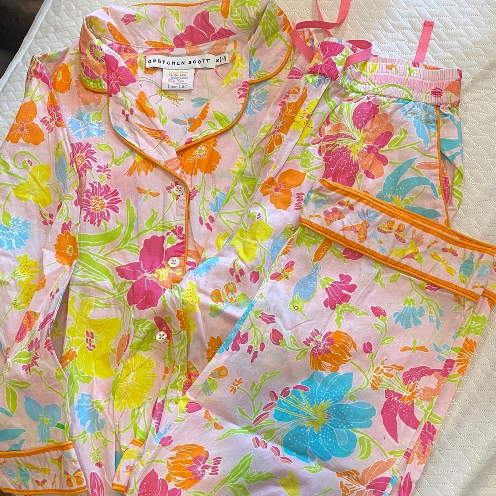 Gretchen Scott Designs Colorful Floral Pajama Set